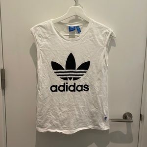Adidas - White and Black Logo Tank